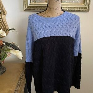 𝅺FASHION Avenue two tone blue sweater Xl new with tags